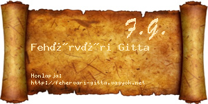 Fehérvári Gitta névjegykártya