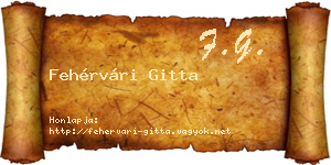 Fehérvári Gitta névjegykártya